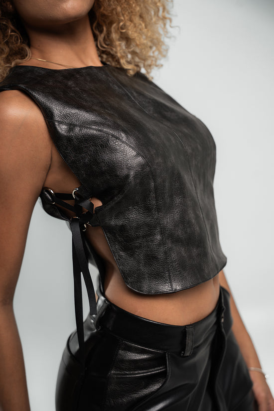 AURA LEATHER TOP