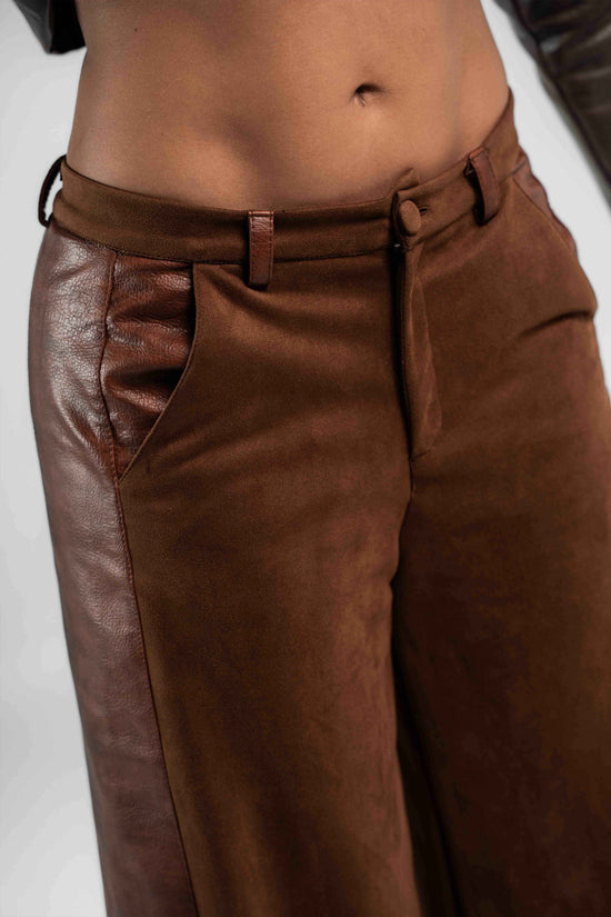 MIXED LEATHER PANTS