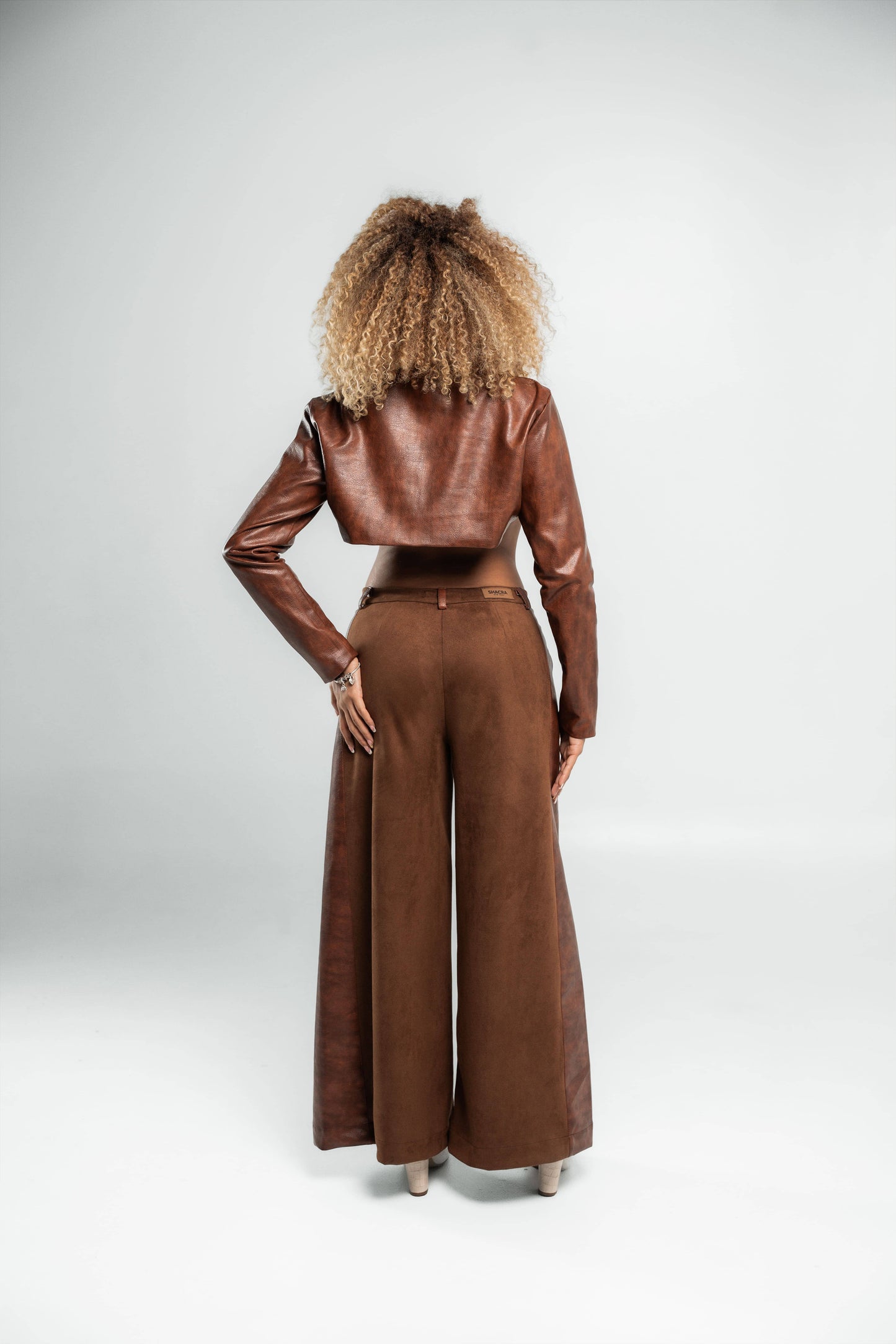 MIXED LEATHER PANTS