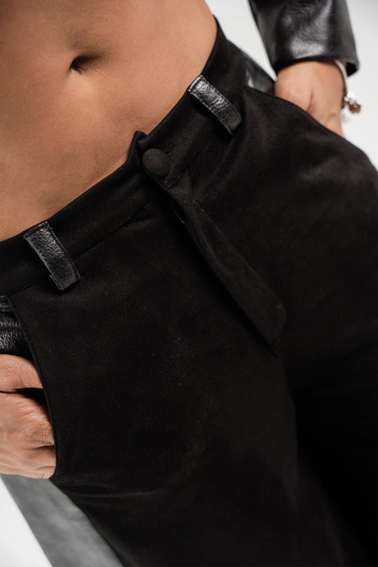 MIXED LEATHER PANTS